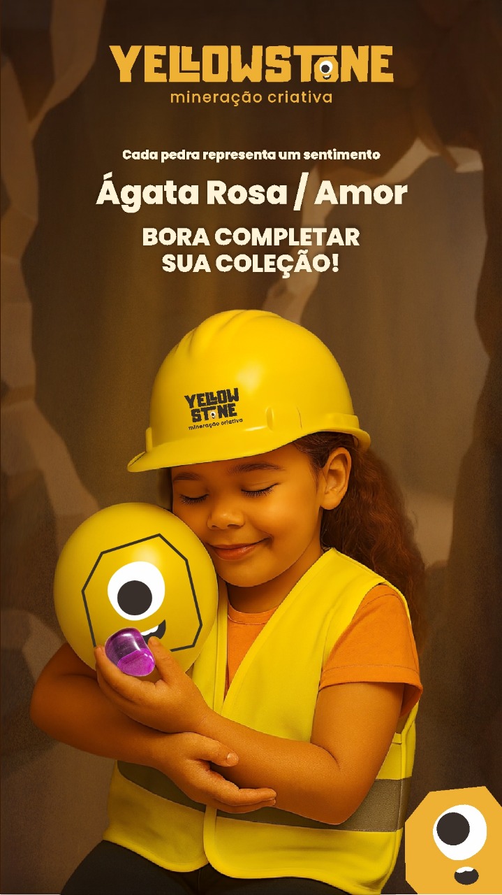 Peça de rede social Yellowstone apresentando Ágata Rosa associada ao sentimento Amor.