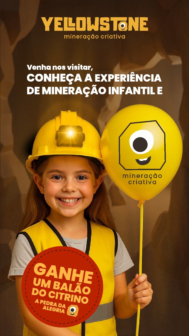 Material promocional histórico desenvolvido para a Yellowstone Mineração Criativa.