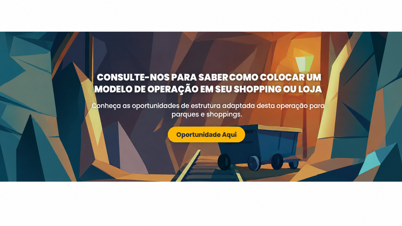 Seção do website original apresentando a Yellowstone como oportunidade para shopping centers e lojas.