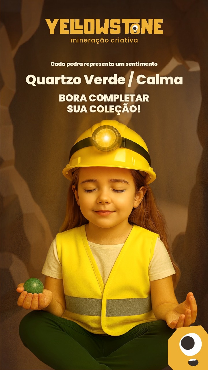 Peça de rede social Yellowstone apresentando Quartzo Verde associado à Calma.